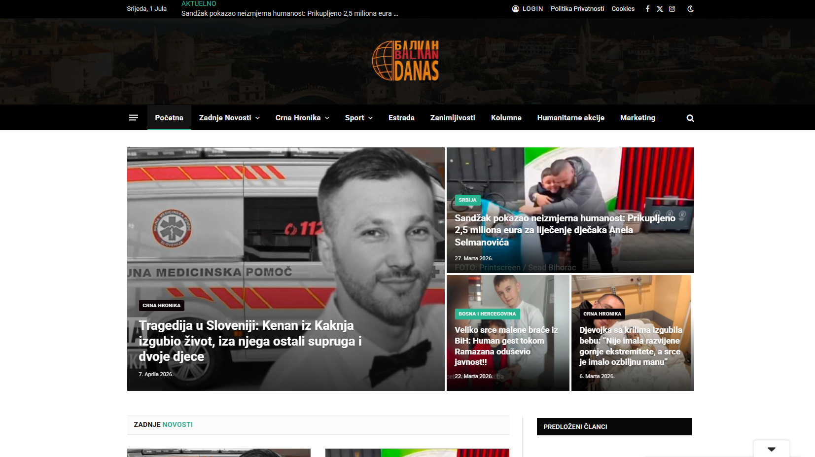 WEB Stranica - Balkan Danas